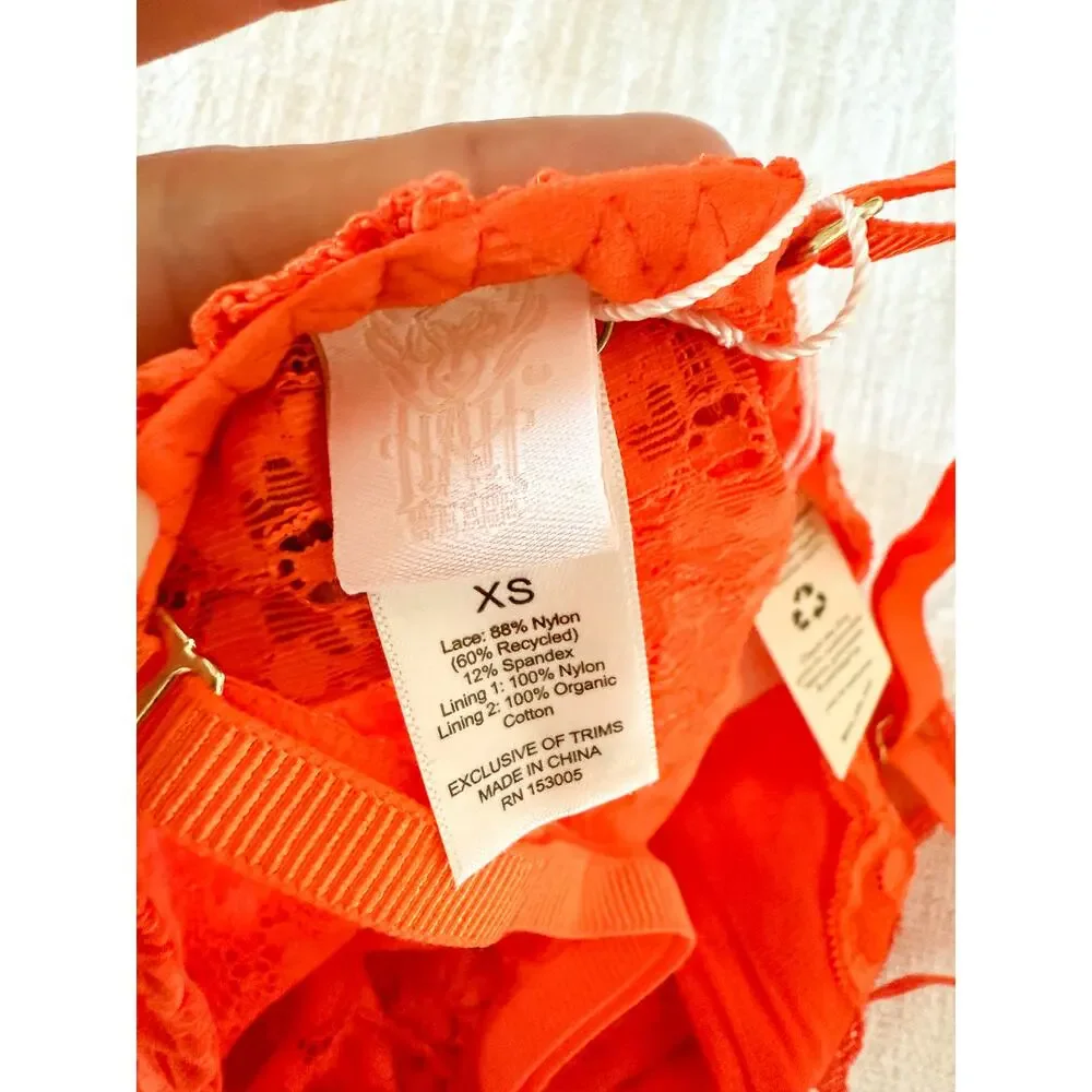 We are HAH | NWT Comin' in HAHt Lace Bodysuit Burnt Orange | Sz XS